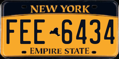 NY license plate FEE6434