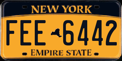 NY license plate FEE6442