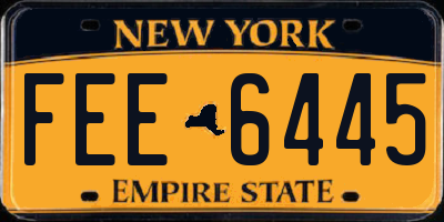 NY license plate FEE6445