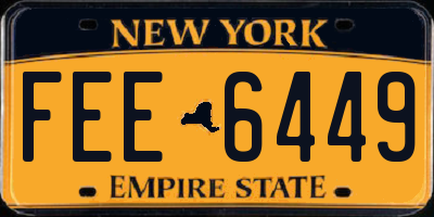 NY license plate FEE6449