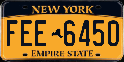 NY license plate FEE6450