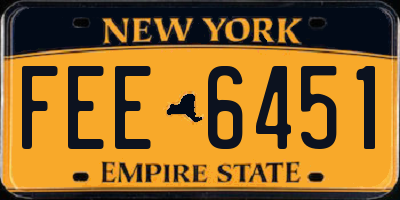 NY license plate FEE6451