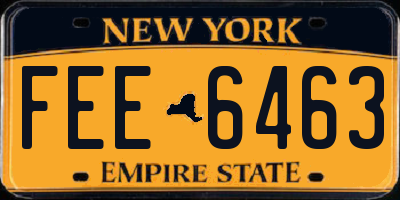 NY license plate FEE6463