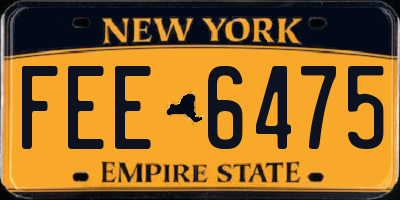 NY license plate FEE6475