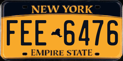 NY license plate FEE6476