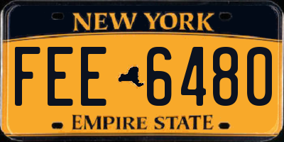 NY license plate FEE6480