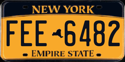 NY license plate FEE6482