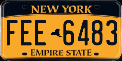 NY license plate FEE6483