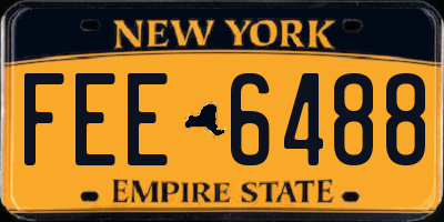 NY license plate FEE6488