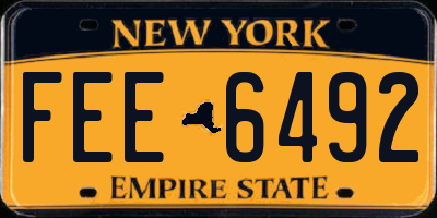 NY license plate FEE6492