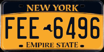 NY license plate FEE6496