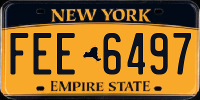 NY license plate FEE6497