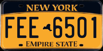 NY license plate FEE6501