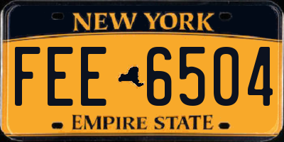 NY license plate FEE6504