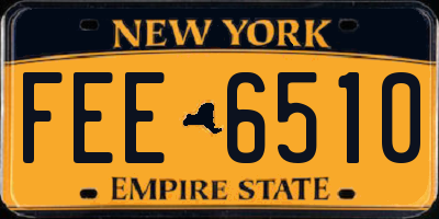 NY license plate FEE6510