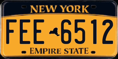 NY license plate FEE6512