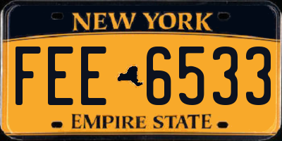 NY license plate FEE6533