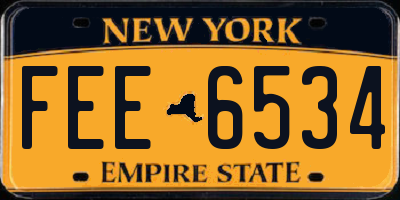 NY license plate FEE6534