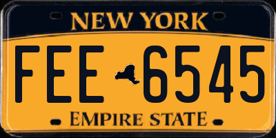 NY license plate FEE6545