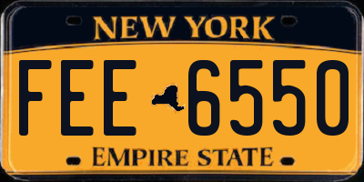 NY license plate FEE6550