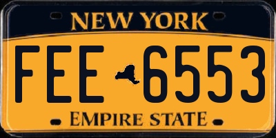 NY license plate FEE6553