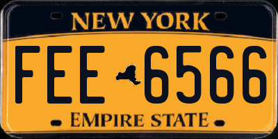 NY license plate FEE6566