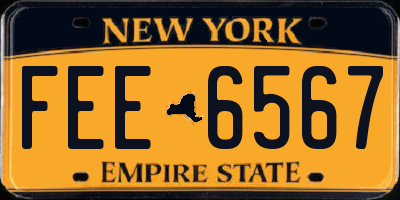 NY license plate FEE6567