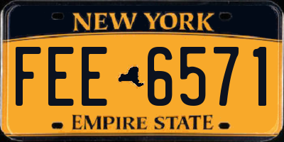 NY license plate FEE6571