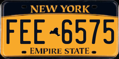 NY license plate FEE6575