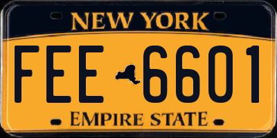 NY license plate FEE6601