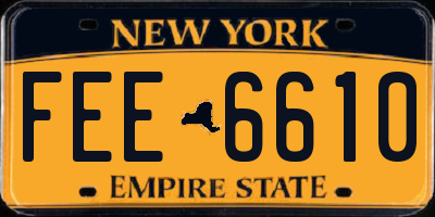 NY license plate FEE6610