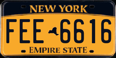 NY license plate FEE6616