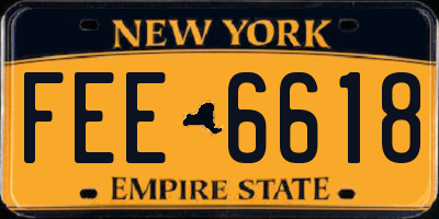 NY license plate FEE6618