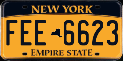 NY license plate FEE6623