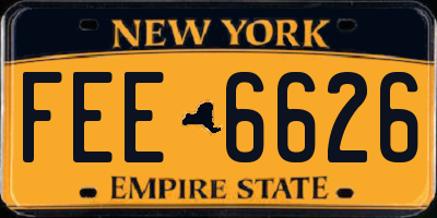 NY license plate FEE6626