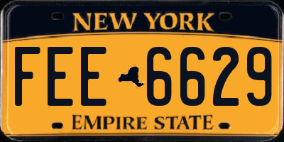NY license plate FEE6629