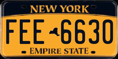 NY license plate FEE6630