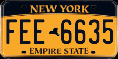 NY license plate FEE6635