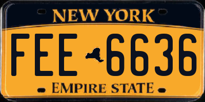 NY license plate FEE6636