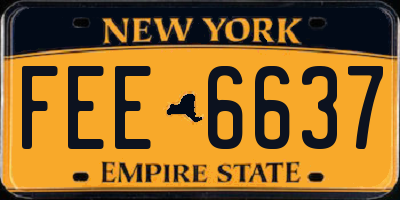NY license plate FEE6637