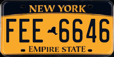 NY license plate FEE6646