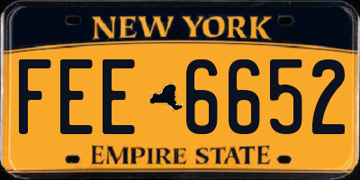 NY license plate FEE6652