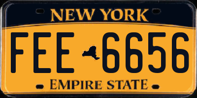 NY license plate FEE6656