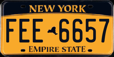 NY license plate FEE6657