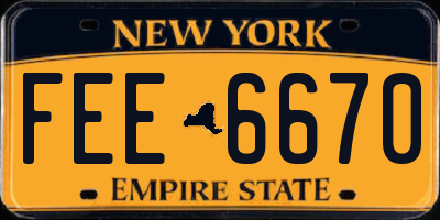 NY license plate FEE6670