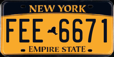 NY license plate FEE6671