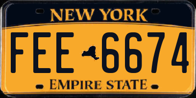 NY license plate FEE6674