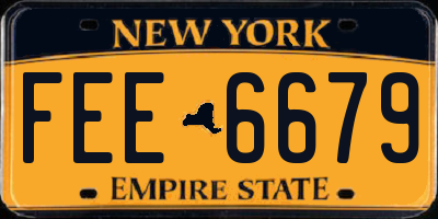 NY license plate FEE6679