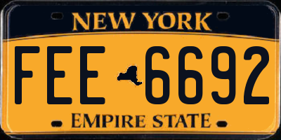 NY license plate FEE6692