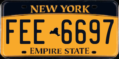 NY license plate FEE6697